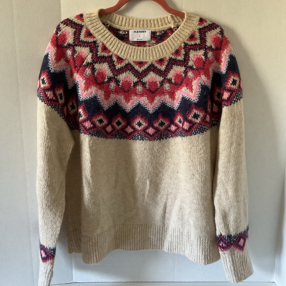 Old Navy Women's Fair Isle Multicolor Sweater